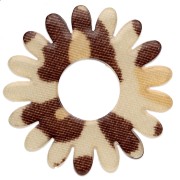 20 mm Daisy Flower Pendant in Acrylic - Beige Cheetah - Dark Brown x1