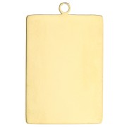 Rectangle pendant 27.5x18 mm - Gemini zodiac sign - 304 Gold stainless steel