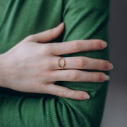 Adjustable oval openwork ring 13x10mm - S. 51 to 57 - 304 stainless steel x1