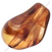 21x15 mm irregular beads in transparent resin - Marbled amber x10