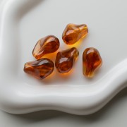 21x15 mm irregular beads in transparent resin - Marbled amber x10