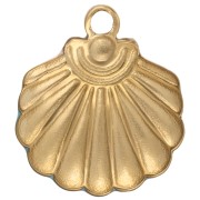 Shell charm 18x16 mm with epoxy resin - 304 stainless steel Gilded - Blue - Pink