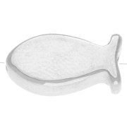 Fish bead 15x7.5 mm - epoxy resin - Aged fine silver veneer Dark blue x1