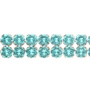 PureCrystal Crystal Mesh 40001, 2 rows, 5.3 mm, Reinvented Caribbean Green with Gold Accents, 5 cm
