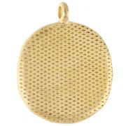 Round irregular 20 mm starfish pendant - Gilded with fine gold - Pearl turquoise