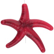 Acrylic starfish pearl 37x43 mm - Red - Black marbled x1