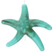 Acrylic starfish pearl 37x43 mm - Turquoise - Marbled brown x1