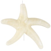 Acrylic starfish pearl 37x43 mm - Ecru - White marbled x1