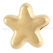 10 mm starfish bead eye pattern with epoxy resin - Fine gold plated - White