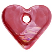 21x23 mm Ceramic Heart Pendant - Marbled Red x1