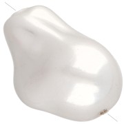 Irregular teardrop-shaped 22x16 mm imitation freshwater bead - Pearly white x1
