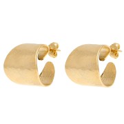 19 mm Wide Open Hammered Hoop Earrings - Fine gold plated (2 pairs)