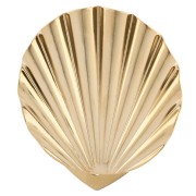 Shell-shaped scarf clip, 38x34 mm, pleated effect - Fine gold plated x1