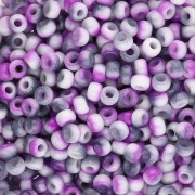 Miyuki 8/0 Seed Beads 55060 - Opaque White Funky Purple x8g