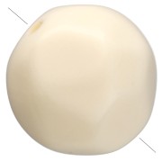 10 mm irregular round faceted opaque resin bead - Ecru x6