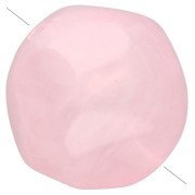 10 mm Irregular Round Faceted Beads, Translucent Resin, Light Pink Marbled x6