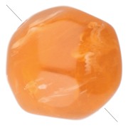 10 mm irregular round faceted beads, translucent resin - Marbled apricot x6