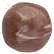 12 mm irregular round faceted opaque resin beads - Marbled cocoa x4