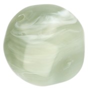 Round irregular faceted beads 14 mm translucent resin - Marbled sage green