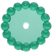 Rondelle beads 15 mm with small transparent resin balls - Dark green x6