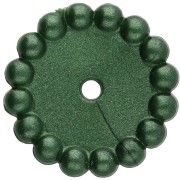 Rondelle beads 15 mm with small balls in opaque resin - Dark green pearl x6