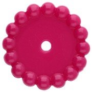 Rondelle beads 15 mm with small balls in opaque resin - Dark magenta x6