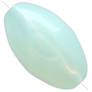 Hammered irregular olive bead 24x15 mm in translucent resin - Water green x1