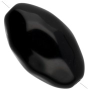 Hammered irregular olive bead 24x15 mm in opaque resin - Black x1