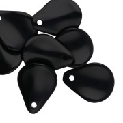 Curved flower petals 14x10.5 mm in resin - Black x8