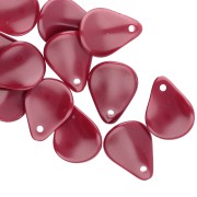 Curved flower petal sequins, 14x10.5 mm, resin - Burgundy x8