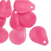 Curved flower petals 14x10.5 mm in resin - Vivid pink marbled x8