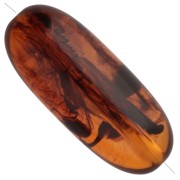 34x14 mm olive-colored bead made of translucent resin - Marbled amber x1