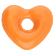 Heart pendant 14x15 mm in opaque glass - Orange x1