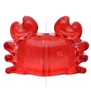 Crab bead 15.5x21.5 mm in clear glass - Dark red x1