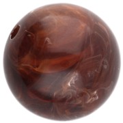 15.5 mm round beads in opaque acrylic - Marbled brown x5