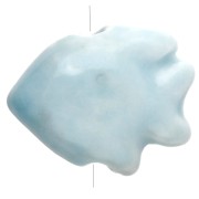 Ceramic fish bead 17x20 mm - Light blue x1