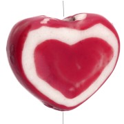 Ceramic heart bead 12x14 mm - Red x1