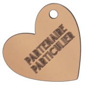 Heart pendant 39x45mm plexiglass mirror effect - Partenaire Particulier - Brown