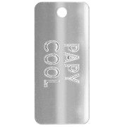 Rectangle pendant 55x25 mm plexiglass - mirror effect - Papy cool - Silver x1
