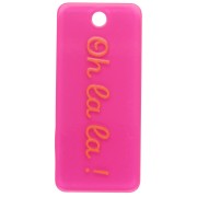 Pendant rectangle 55x25mm acetate - Oh la la ! - Fluorescent pink - Orange x1