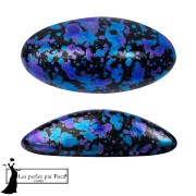 Athos 3D by Puca® oval glass cabochon, 20x10 mm - Enamel Blue x1