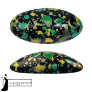 Athos 3D by Puca® oval glass cabochon, 20x10 mm - Enamel Green x1