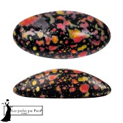 Athos 3D by Puca® oval glass cabochon, 20x10 mm - Enamel Orange x1