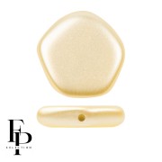 Glass bead pentagon 15x15 mm The Cute Polygon - Pastel Cream x4