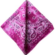 Bandana 100% cotton - Cashmere pattern - faded effect - Fuchsia x1