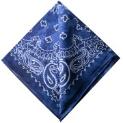 Bandana 100% cotton - Cashmere pattern - faded effect - Navy blue x1