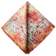 Bandana 100% cotton - Cashmere pattern - faded effect - Orange x1
