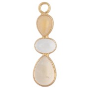 Geometric Pendant, 29x8mm, Fine gold plated, Yellow Calcite - Rock Crystal - Citrine