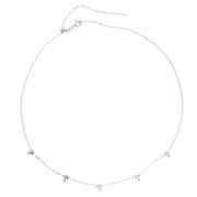 1.6 mm Trace chain necklace with 5 5 mm stopper beads, 304 stainless steel, 47 cm