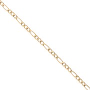 Alternating Figaro Chain (1x3) 2.4 mm - Gold-Plated 316L Stainless Steel x 50 cm